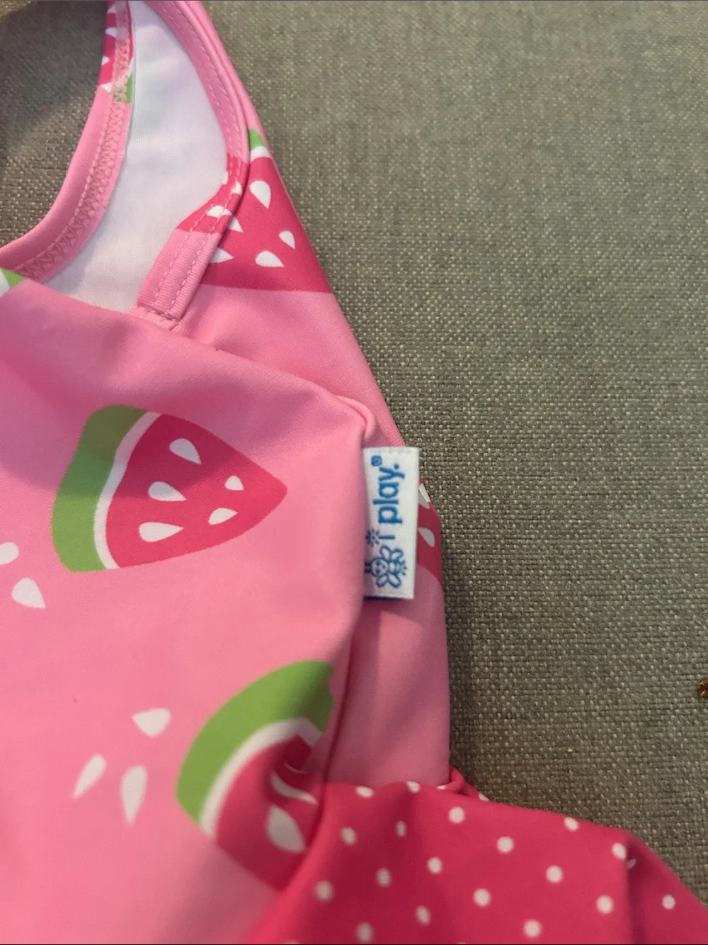 Pink Watermelon Print Ruffle One-Piece Swimsuit with Built in Swim Diaper